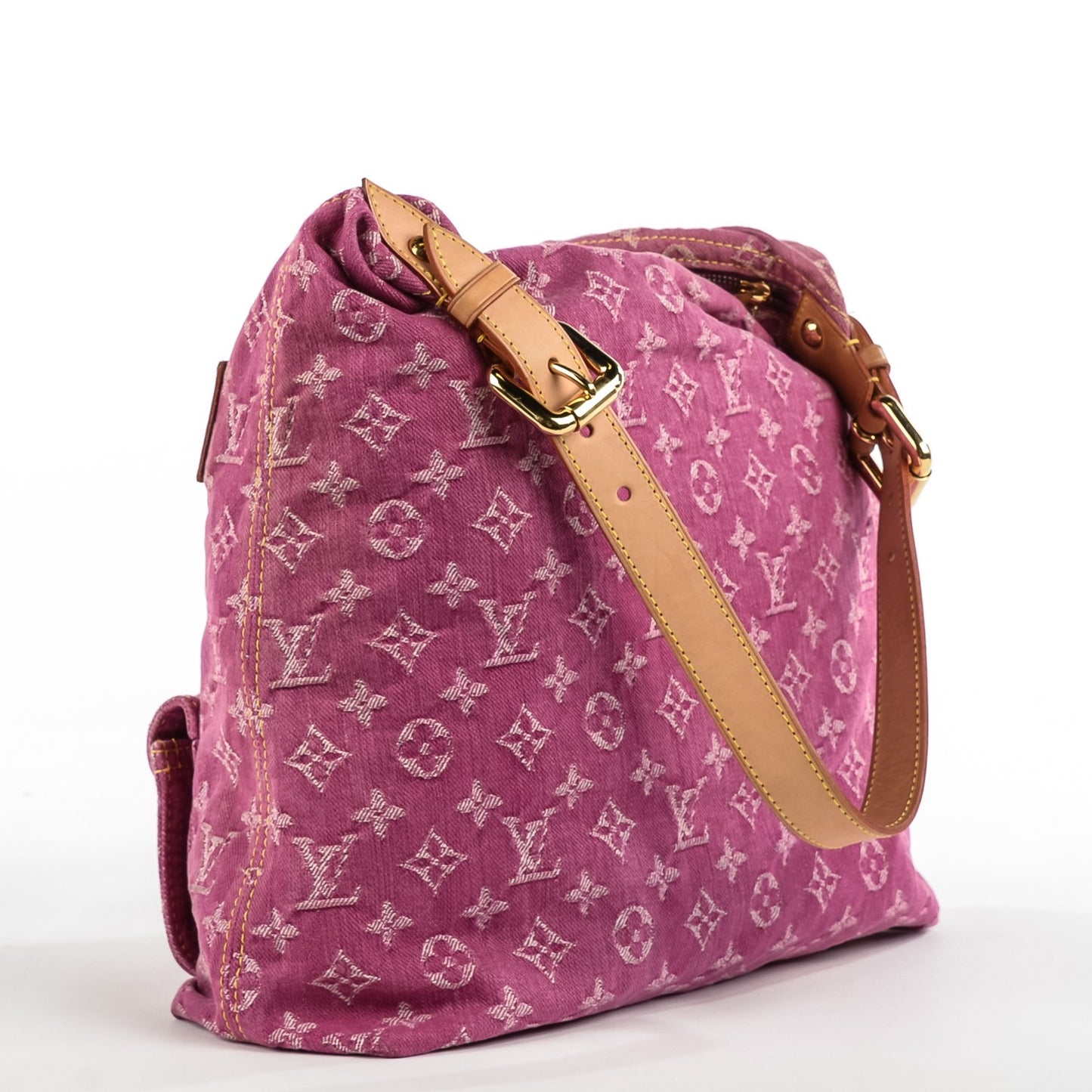 Denim Monogram Baggy GM Fuchsia