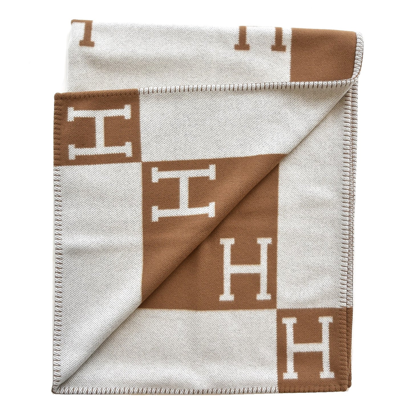 Wool Cashmere New Classic Avalon Blanket Ecru Camel