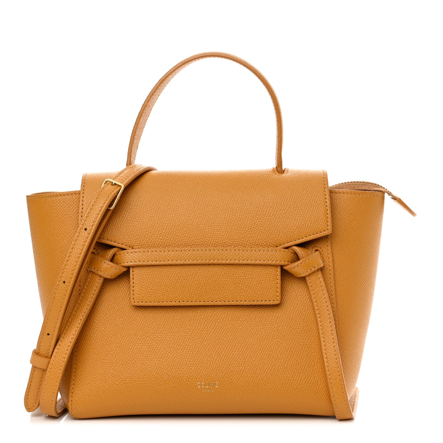 Grained Calfskin Nano Belt Bag Pale Yellow