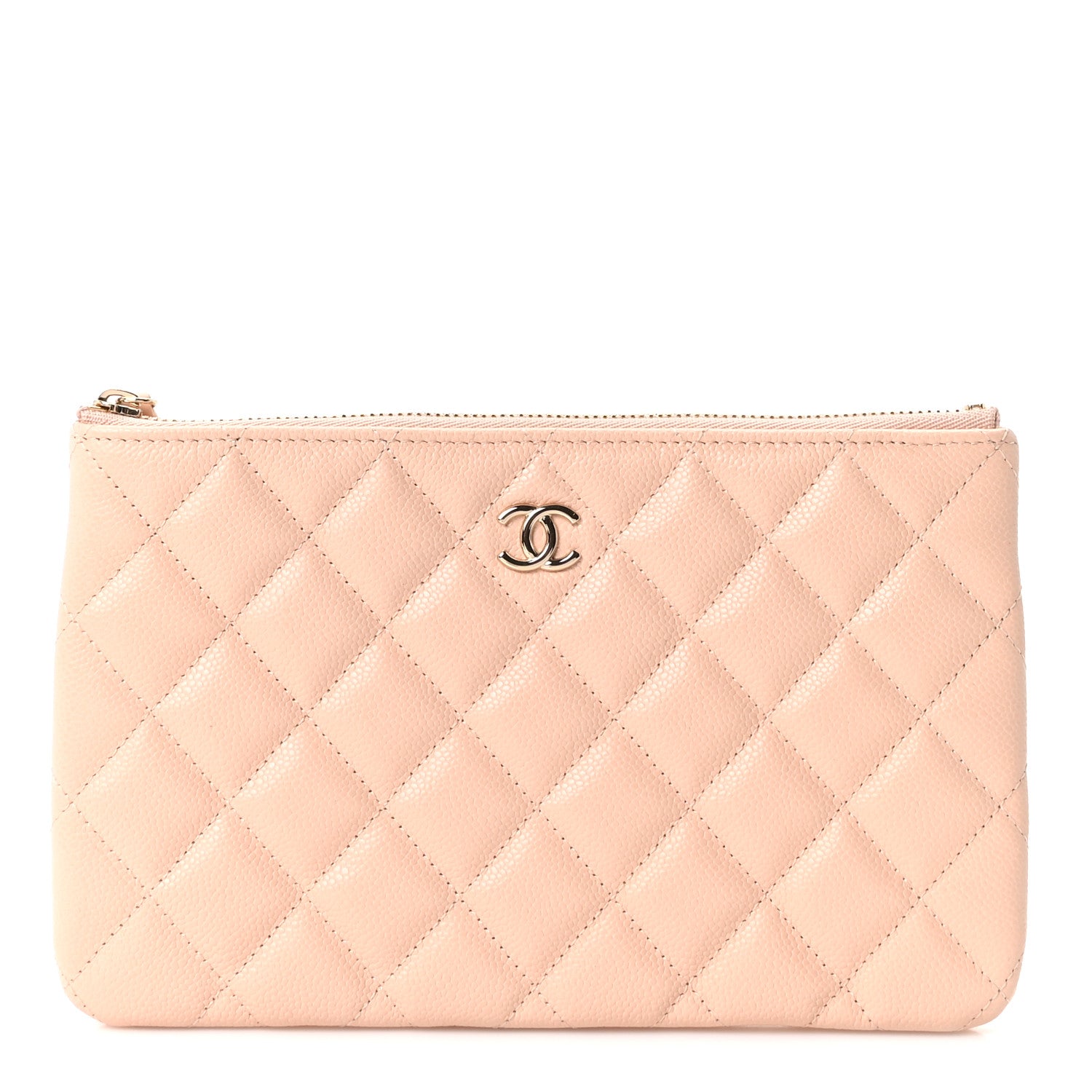 Chanel Caviar Quilted Small Zipped Pouch Light Beige 1 of 11
