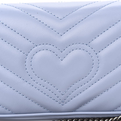 Gucci Calfskin Matelasse Super Mini GG Marmont Shoulder Bag Porcelain Light Blue 8 of 9