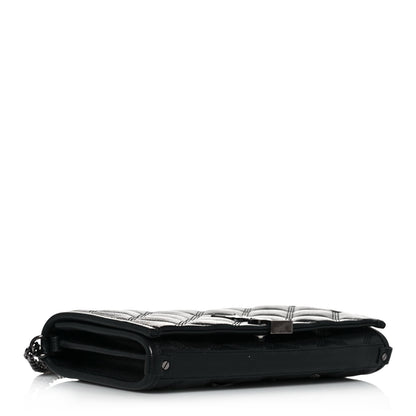 Saint Laurent Lambskin Diamond Quilted Becky Chain Wallet Black 4 of 14