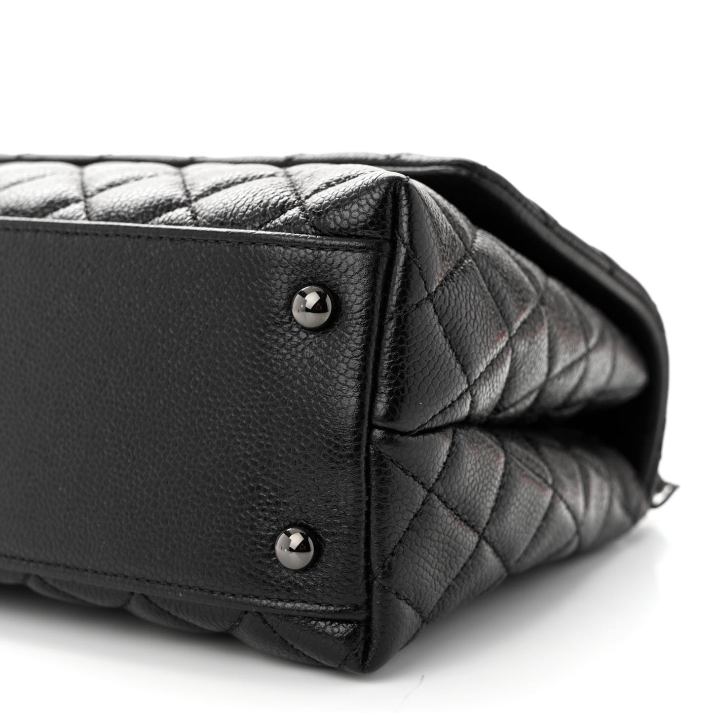 Caviar Quilted Small Coco Handle Flap So Black