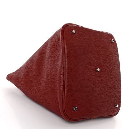 Hermes Taurillon Clemence Swift Picotin Lock 26 GM Rouge H Brique 4 of 12