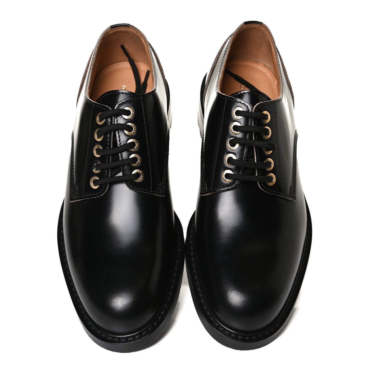 Calfskin Mens Derby Shoes 7.5 Black
