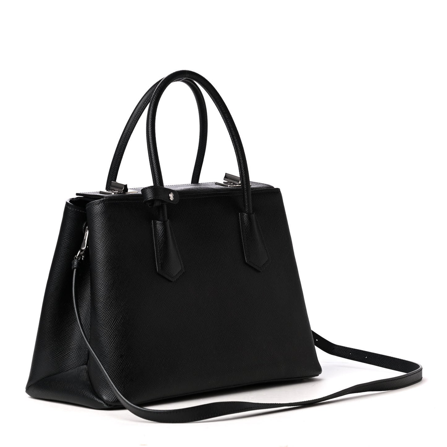 Saffiano Cuir Twin Tote Black