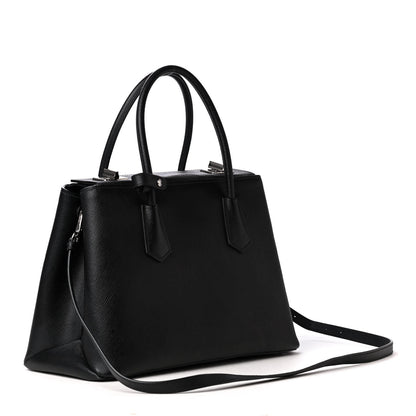 Prada Saffiano Cuir Twin Tote Black 2 of 4