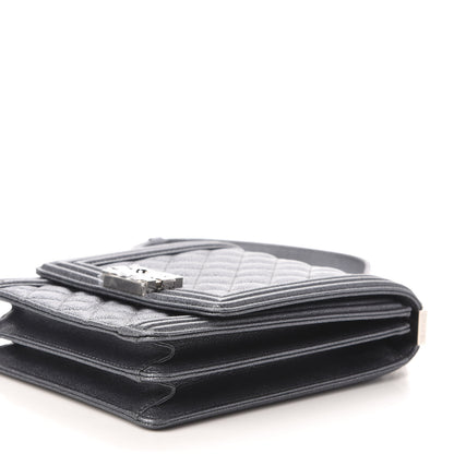 Chanel Iridescent Caviar Quilted North South Boy Flap Silver 9 of 11