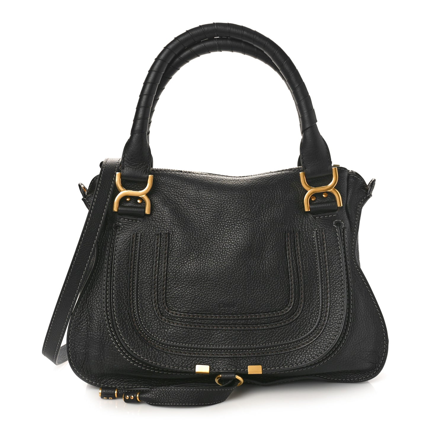 Calfskin Medium Marcie Satchel Black