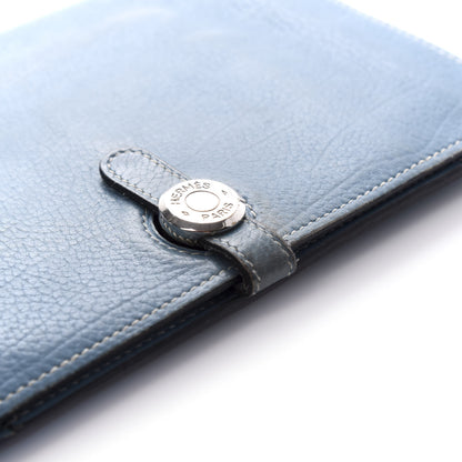 Hermes Veau Rodeo Dogon Duo Wallet Blue Jean 6 of 11