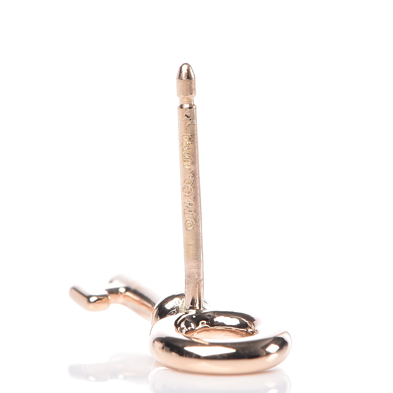 Tiffany 18K Rose Gold Mini Key and Lock Earrings 4 of 6