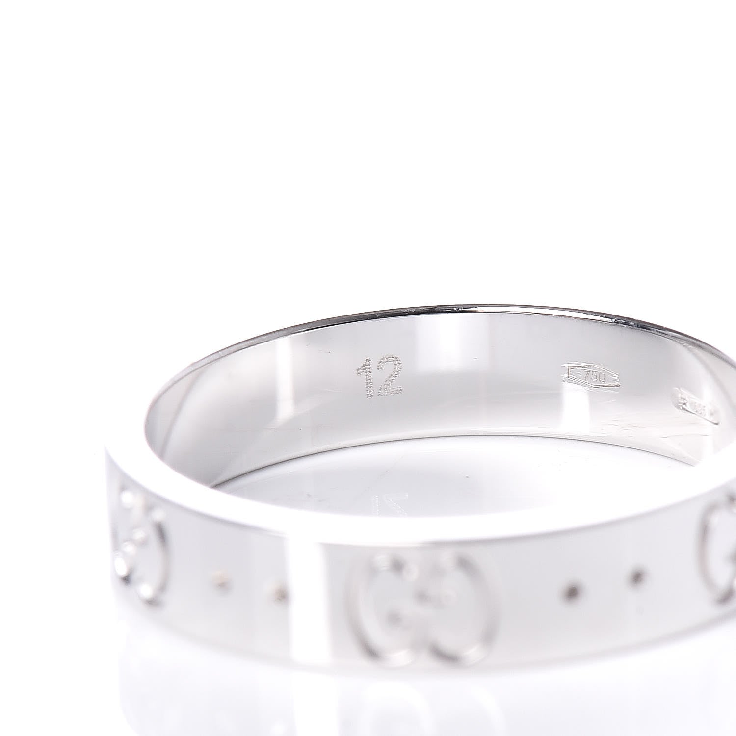 Gucci 18K White Gold 4mm Icon Thin Band Ring 52 6 6 of 6