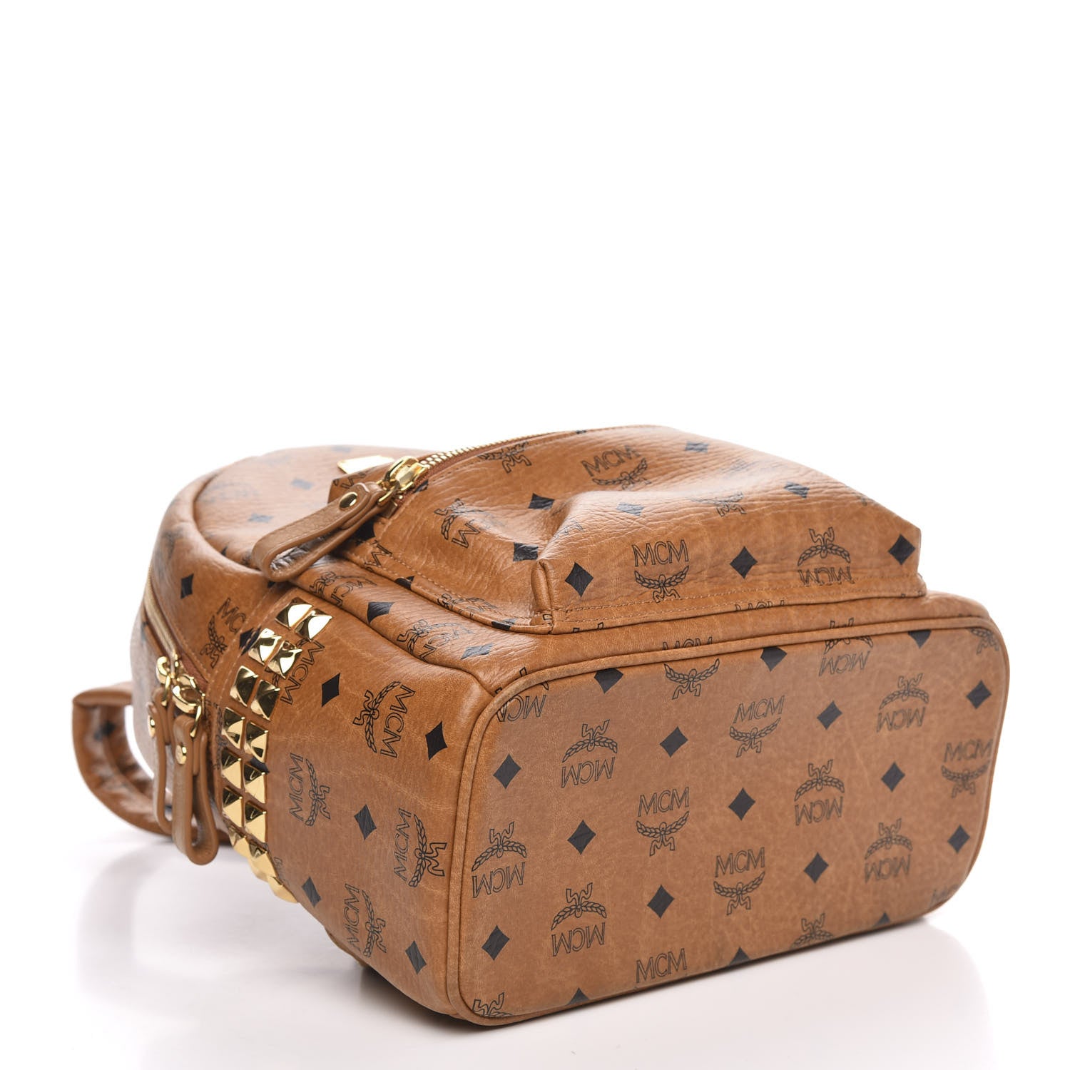 MCM Visetos Small Side Stud Stark Backpack Cognac 3 of 8