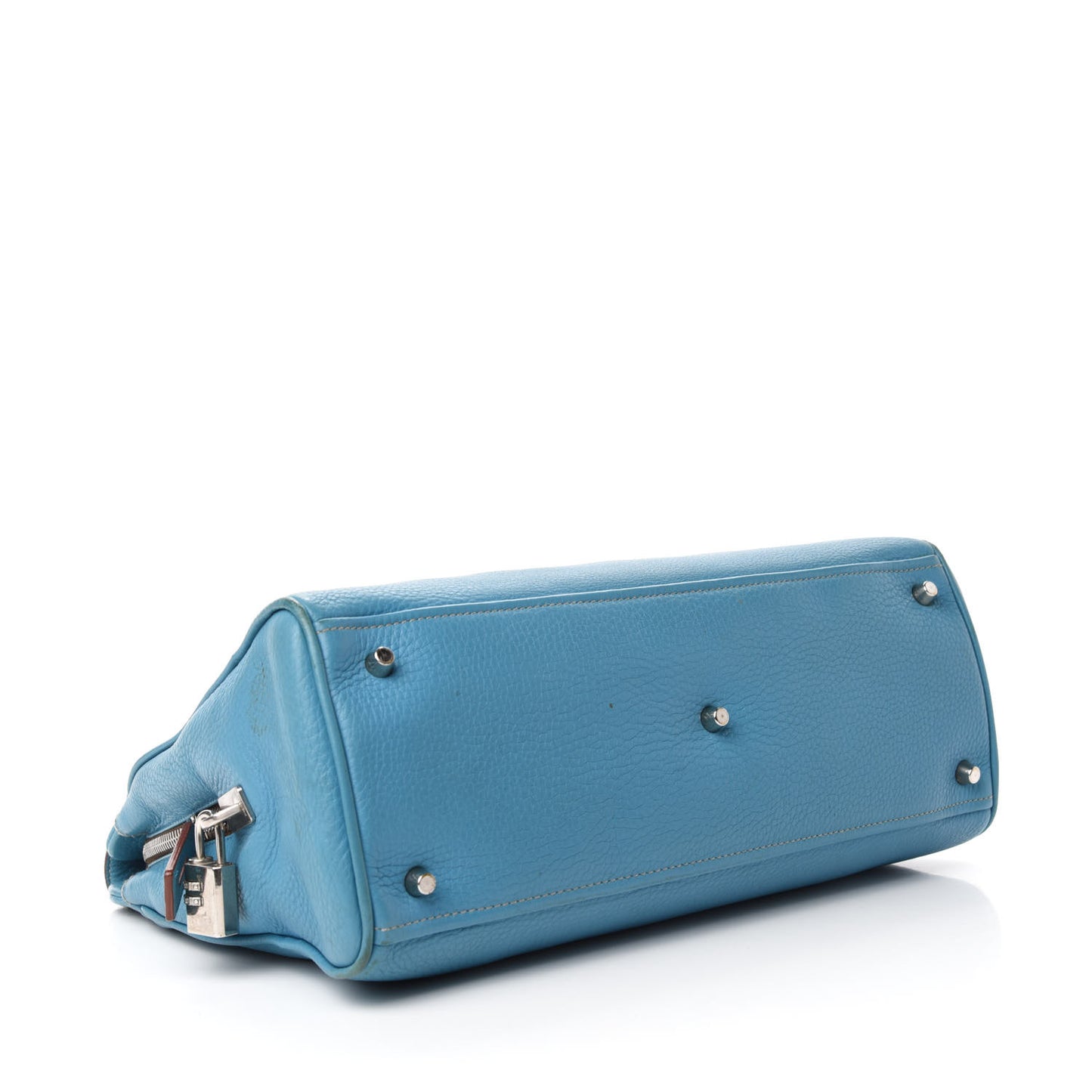 Vitello Top Handle Tote Turchese