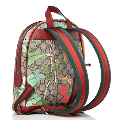 Gucci GG Supreme Monogram Tian Web Small Day Backpack Beige Multicolor Red 3 of 8