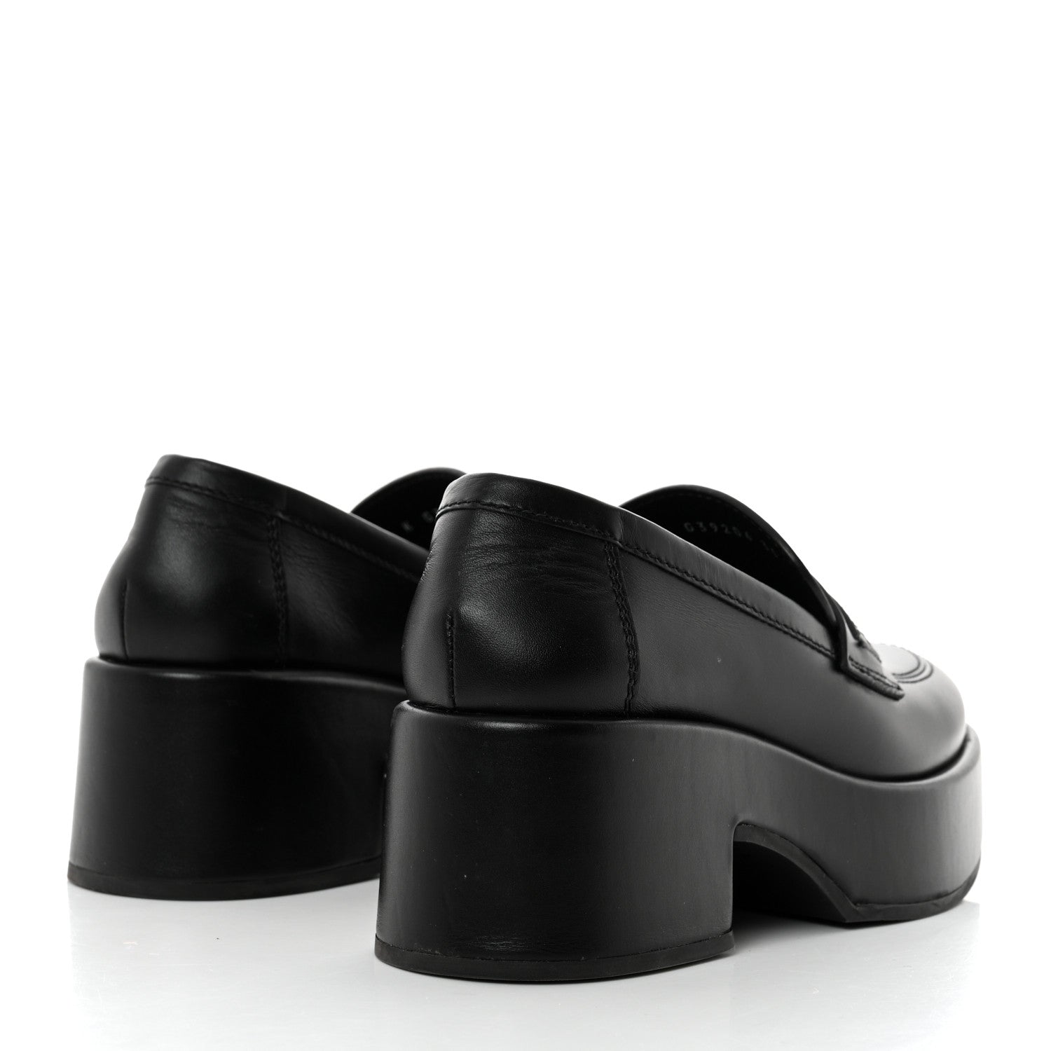 Chanel Calfskin CC Platform Loafers 35 Black 4 of 8