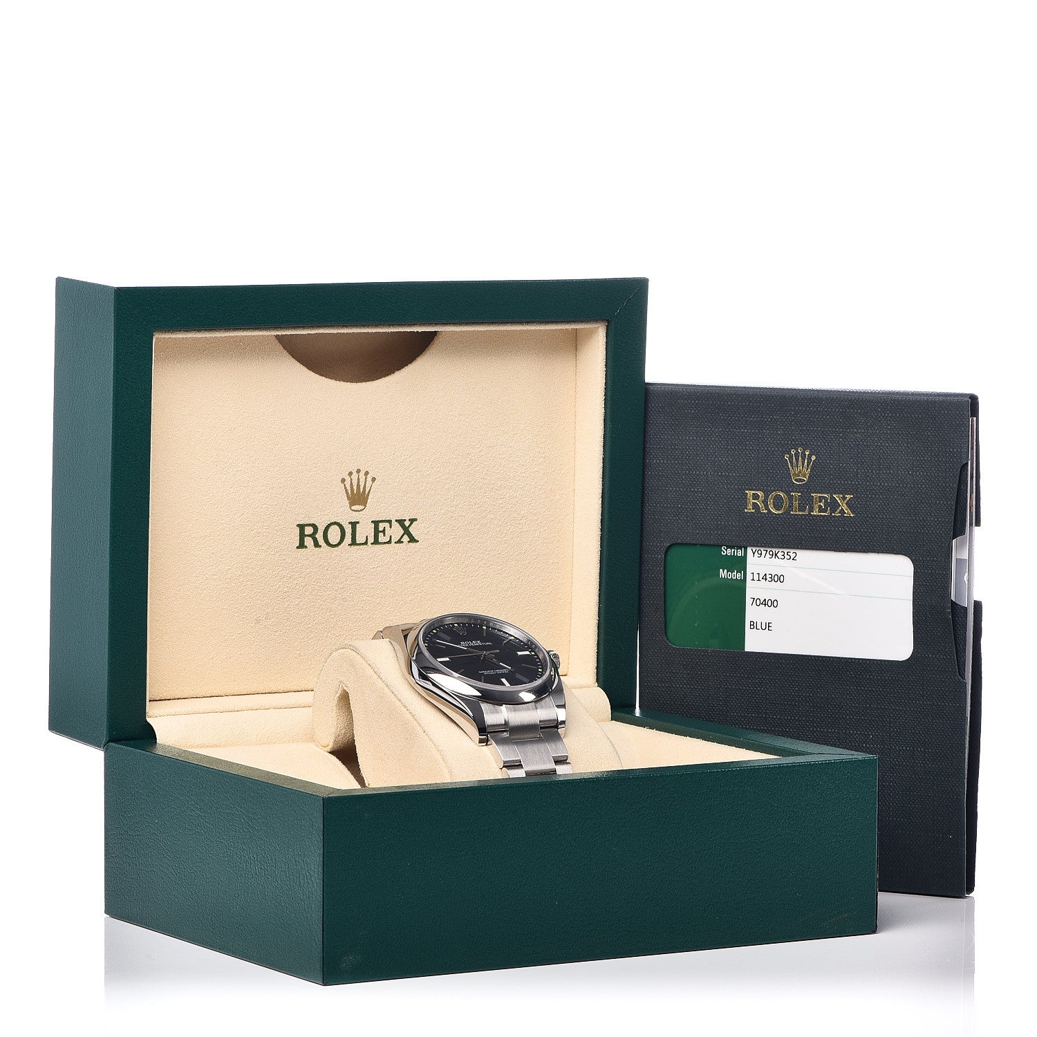 Rolex Stainless Steel 39mm Oyster Perpetual Watch Blue 114300 6 of 6