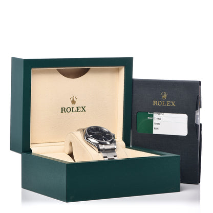 Rolex Stainless Steel 39mm Oyster Perpetual Watch Blue 114300 6 of 6
