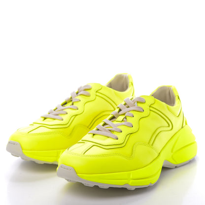 Gucci Calfskin Mens Rhyton Sneakers 7 Yellow Fluo 3 of 8