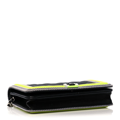 Chanel Canvas Quilted Small Fluo Boy Flap Black Grey Yellow 4 of 14