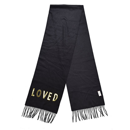 Gucci Silk Cashmere Sequins Lovesh Scarf Black 3 of 5