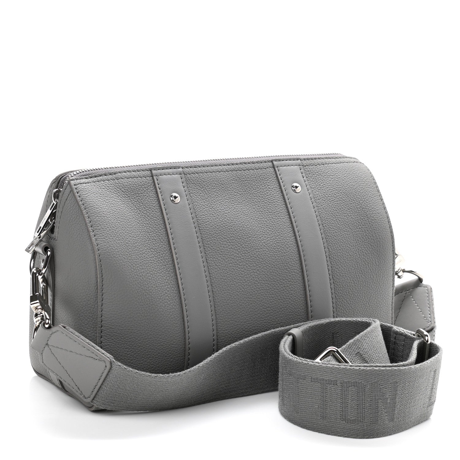 Louis Vuitton Grained Calfskin Aerogram City Keepall Gris 3 of 9