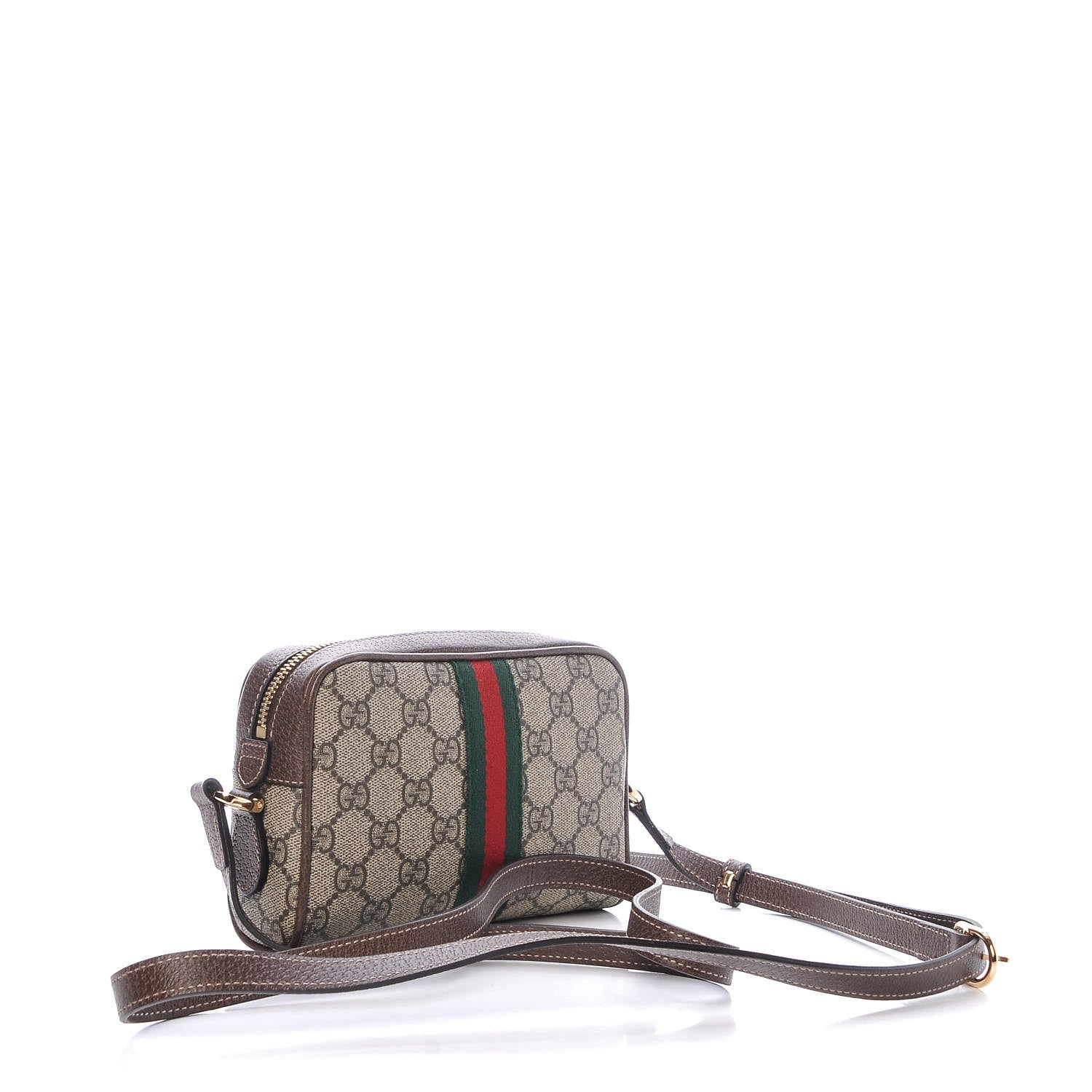 Gucci GG Supreme Monogram Web Mini Ophidia Shoulder Bag Brown 3 of 7