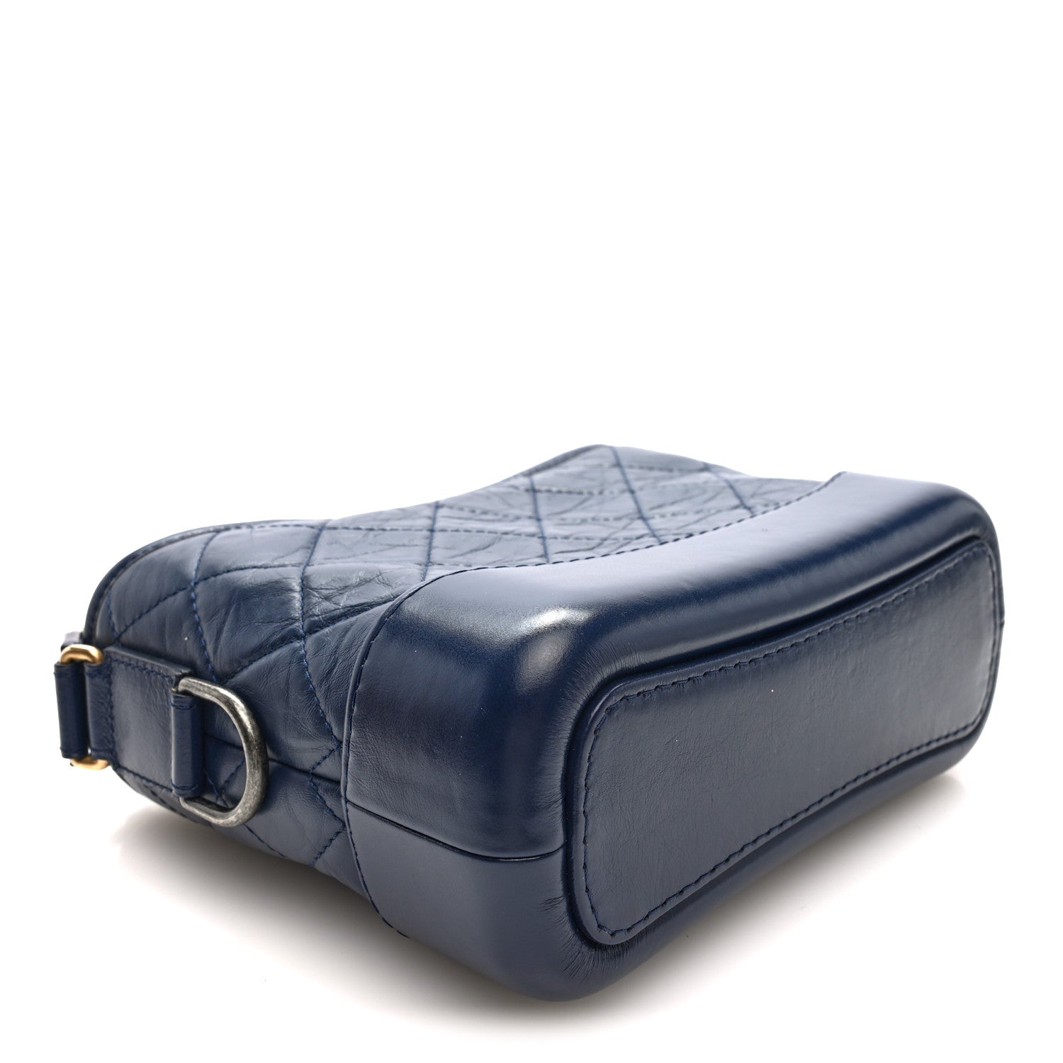 Chanel Aged Calfskin Quilted Small Gabrielle Hobo Navy 4 of 10