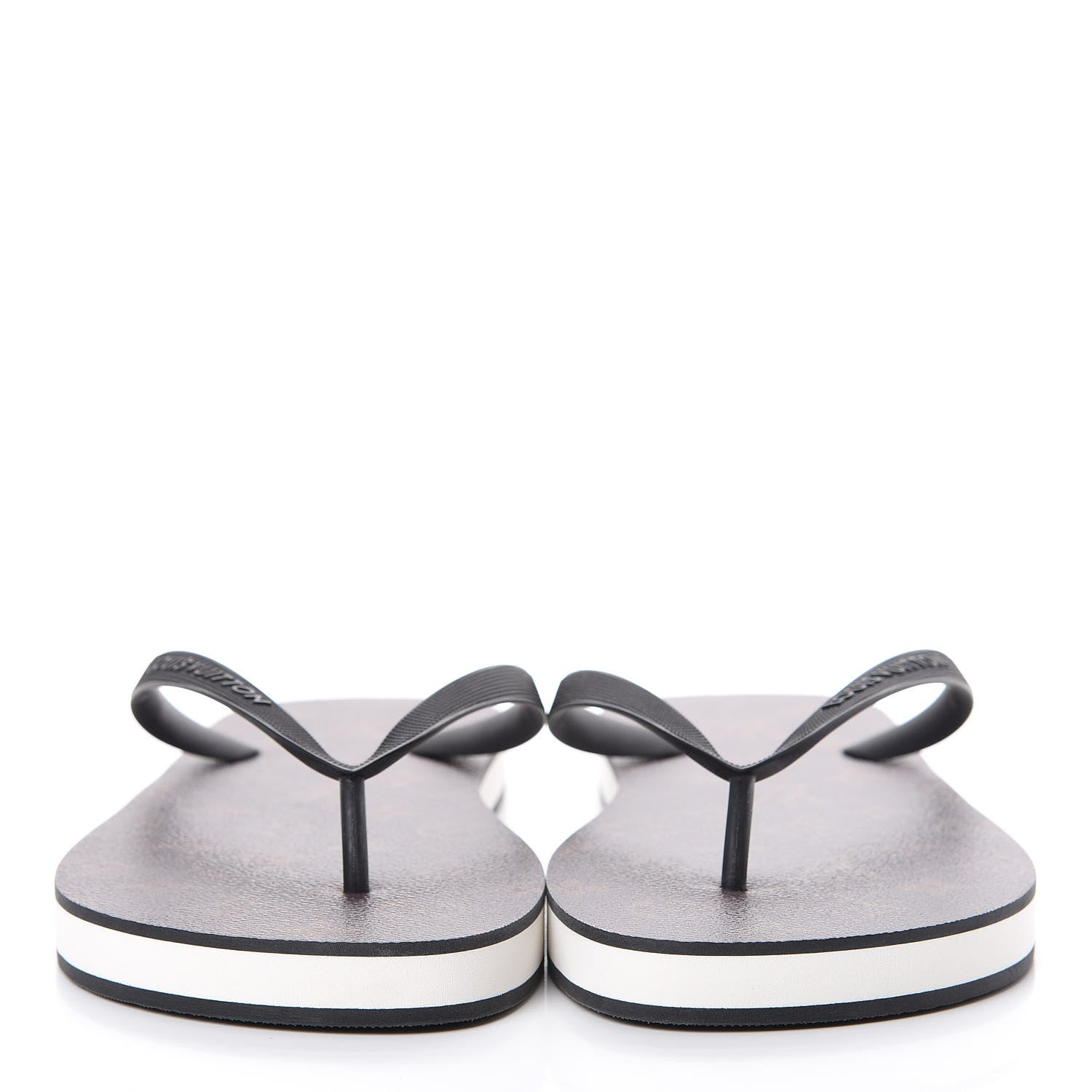 Louis Vuitton Rubber Monogram Mens Molitor Thong Sandals 8 Black 2 of 8