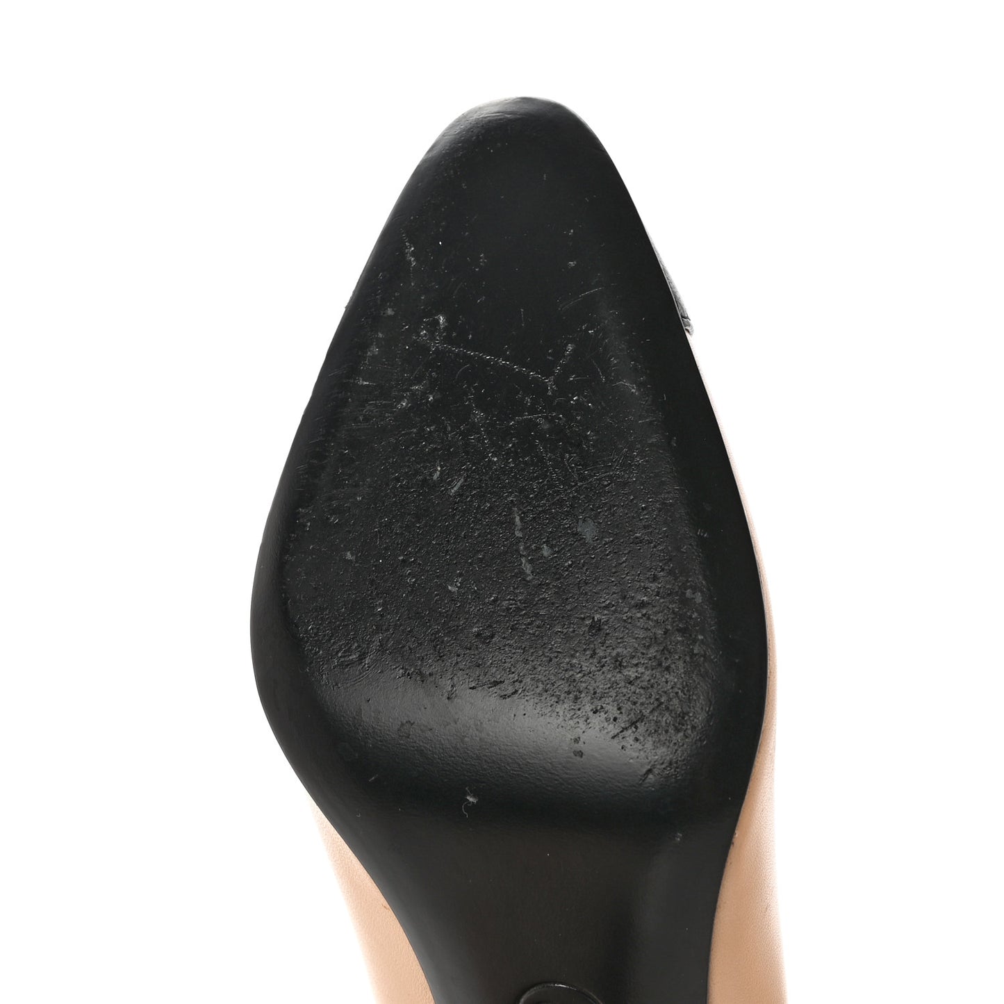 Lambskin Cap Toe Pearl Pumps 38.5 Beige Black