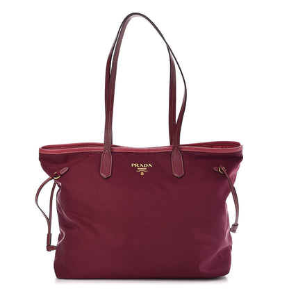 Prada Tessuto Nylon Saffiano Tote Wine 1 of 12