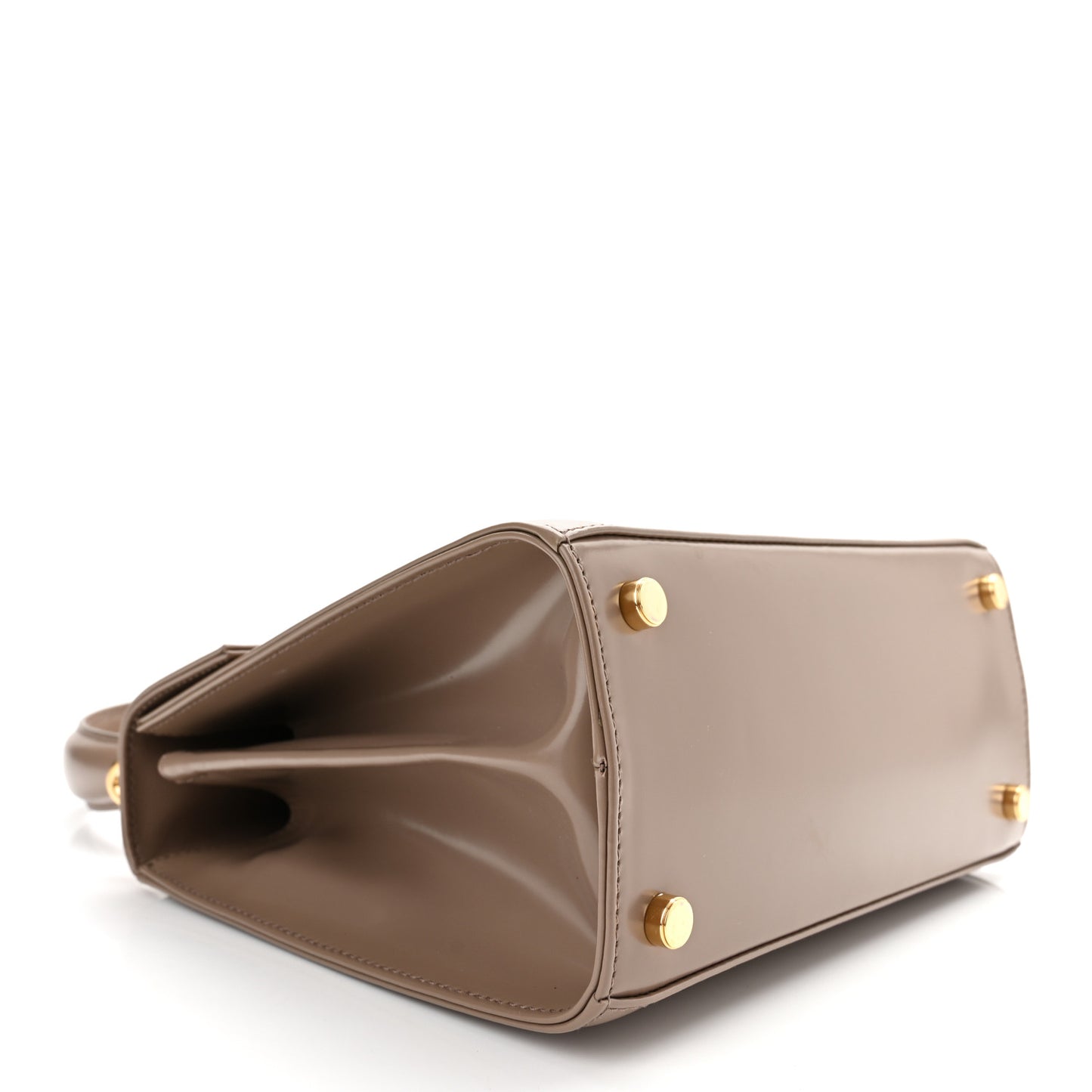Brushed Off Calfskin Small Iconic Top Handle Bag Grey
