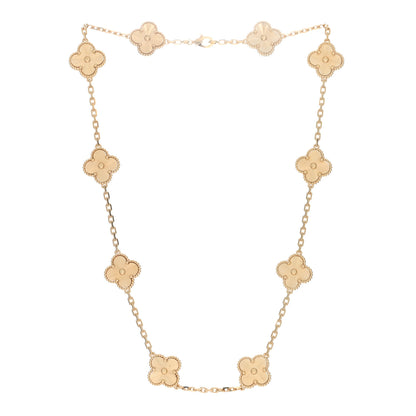 Van Cleef & Arpels 18K Yellow Gold 10 Motifs Guilloche Vintage Alhambra Necklace 2 of 5
