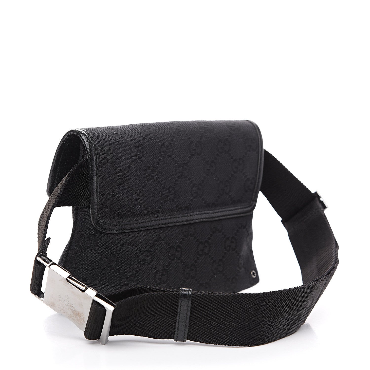 Gucci GG Monogram Web Flight Belt Bag Black 2 of 8