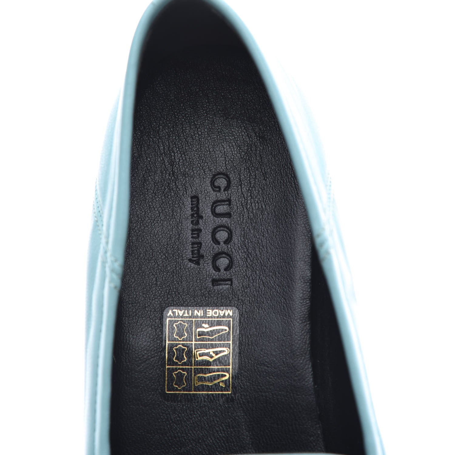 Gucci Lambskin Womens Brixton Horsebit Loafers 37 New Acquamarine 6 of 9