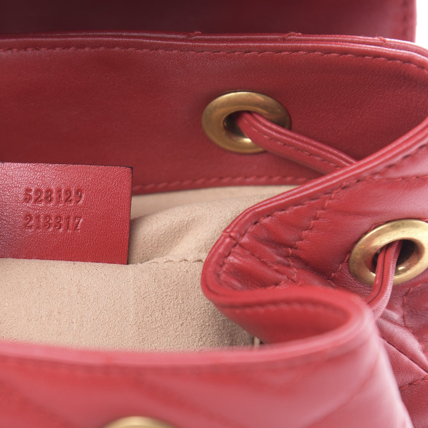 Calfskin Matelasse GG Marmont Flap Backpack Hibiscus Red