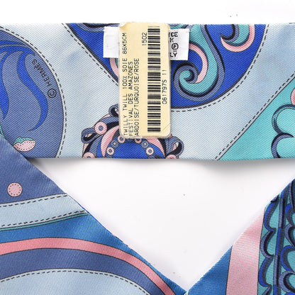 Hermes Silk Festival des Amazones Twilly Ardoise Turquoise Rose 3 of 5