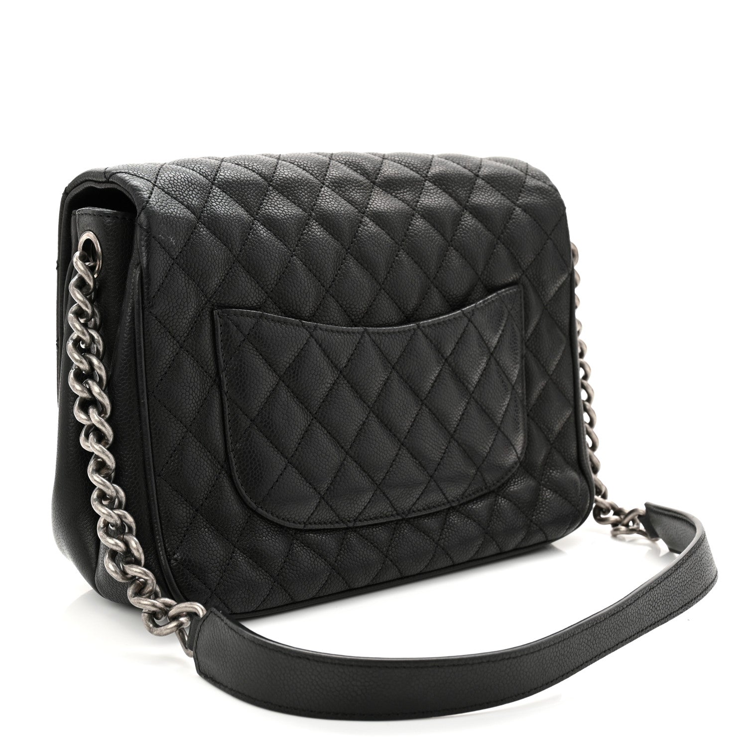 Chanel Caviar Quilted Medium Rock In Rome Single Flap Black 3 of 13