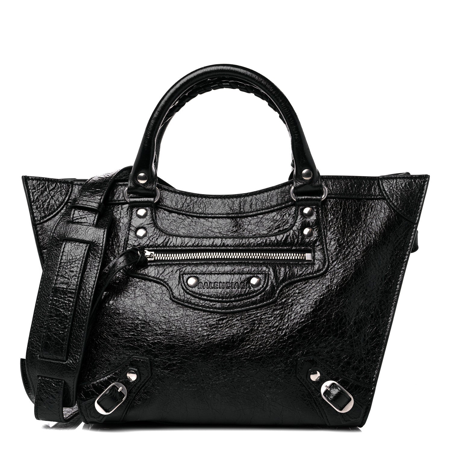Balenciaga Agneau Arena Neo Classic Silver Hardware Medium Upside Down Tote Black 1 of 9