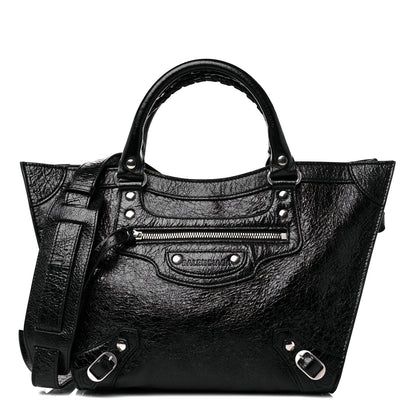 Balenciaga Agneau Arena Neo Classic Silver Hardware Medium Upside Down Tote Black 1 of 9