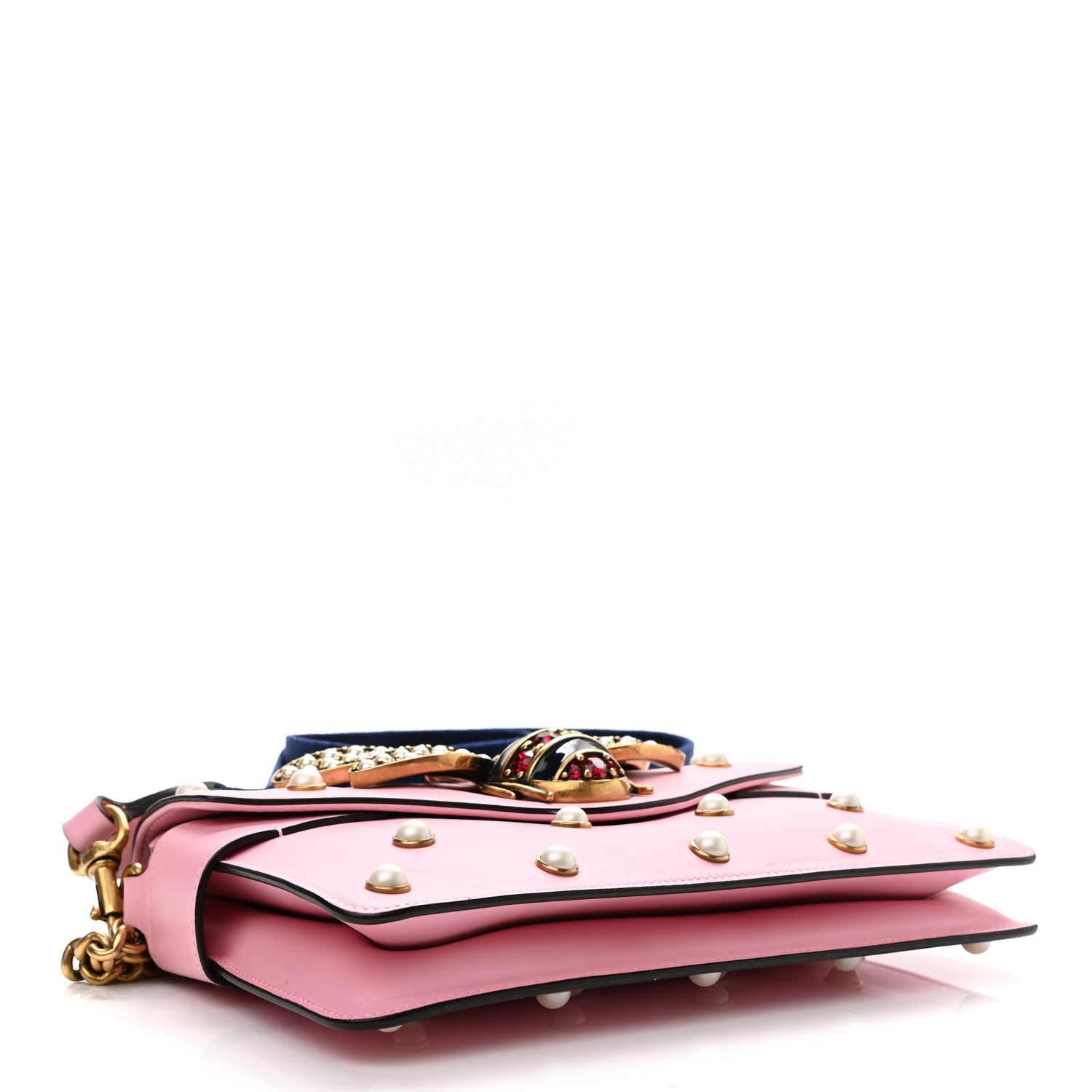Gucci Nappa Pearl Studded Mini Queen Margaret Broadway Shoulder Bag Sugar Pink 4 of 12