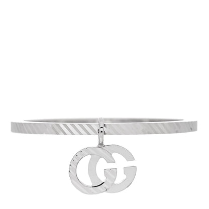 Gucci 18K White Gold Running G Charm Ring 53 6.5 1 of 5