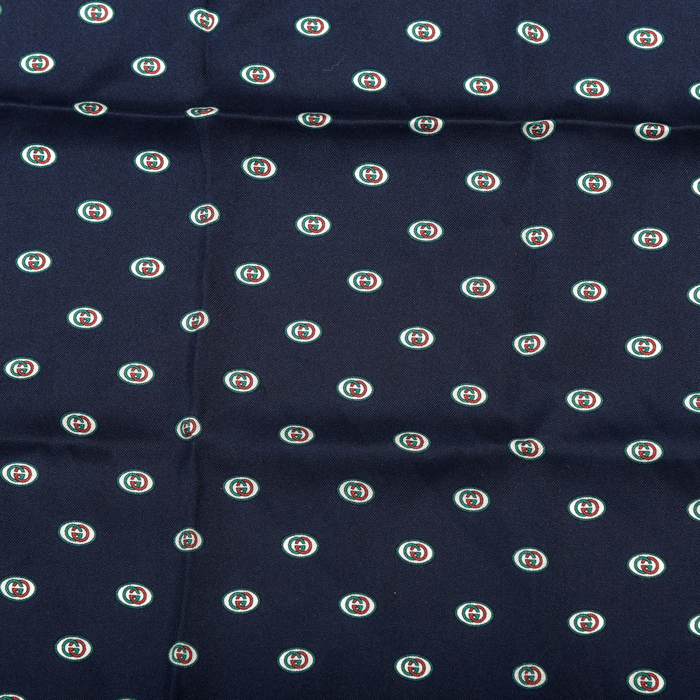 Silk Twill Interlocking G Pocket Square Scarf Navy