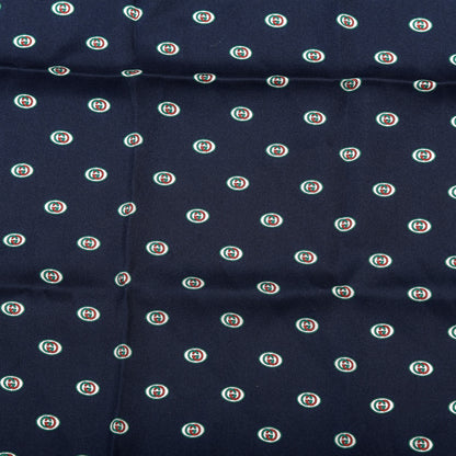 Gucci Silk Twill Interlocking G Pocket Square Scarf Navy 2 of 3