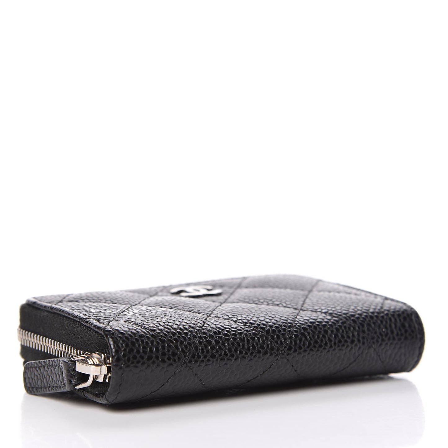 Caviar Quilted Zip Coin Purse Black