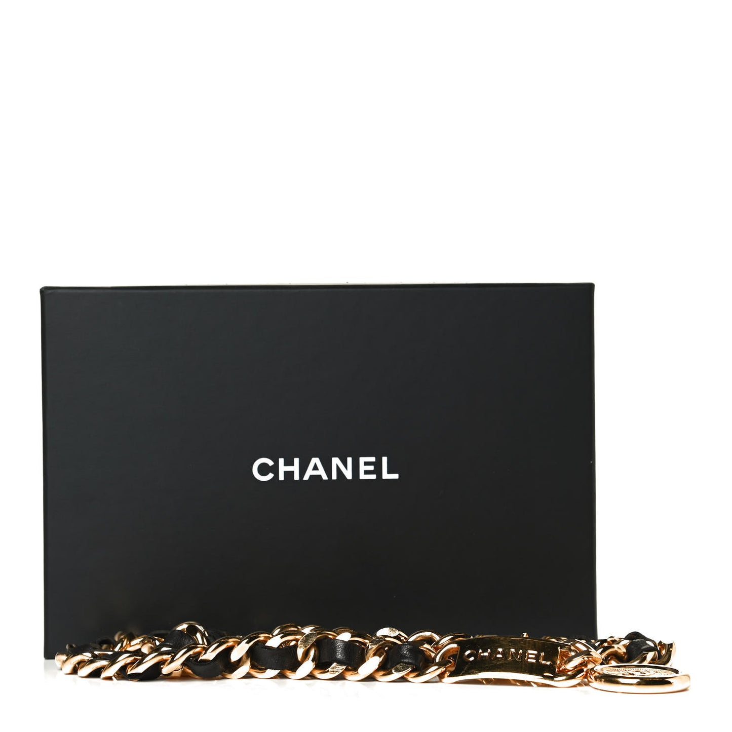 Lambskin Chain 31 Rue Cambon Medallion Belt Gold Black
