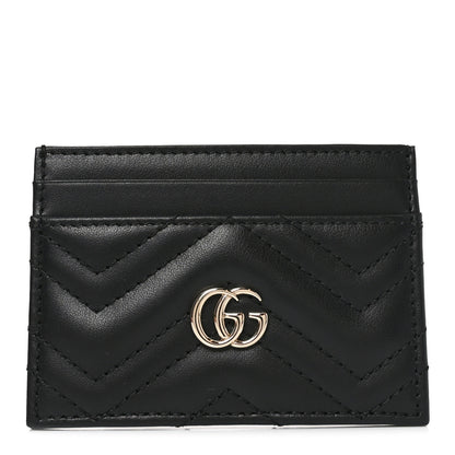 Gucci Calfskin Matelasse GG Marmont Card Holder Black 1 of 7