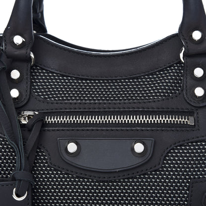 Balenciaga Lambskin Canvas Classic Silver Hardware Mini City Black 10 of 10
