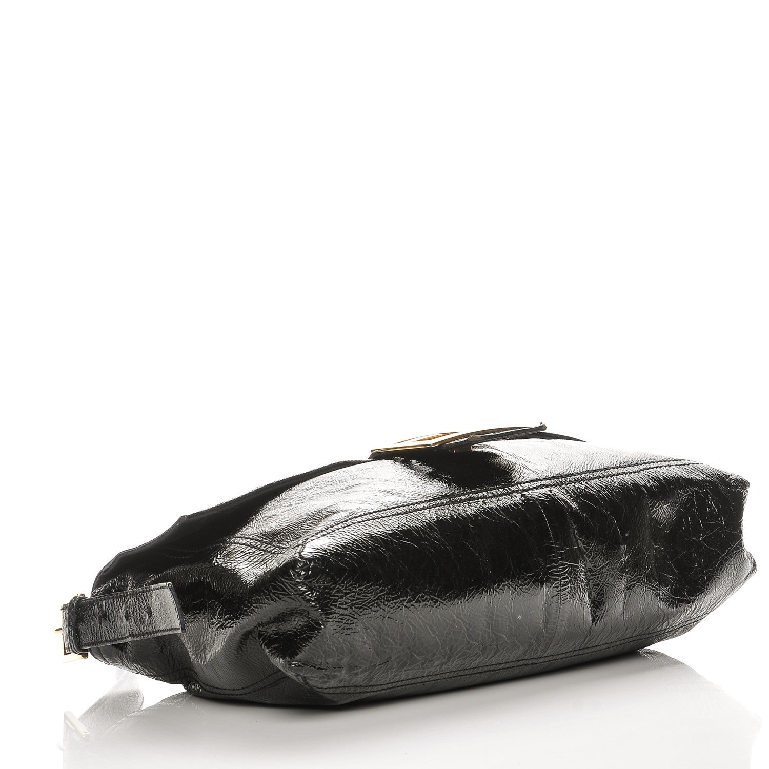 Fendi Vitello Naplak Large Convertible Baguette Black 4 of 16