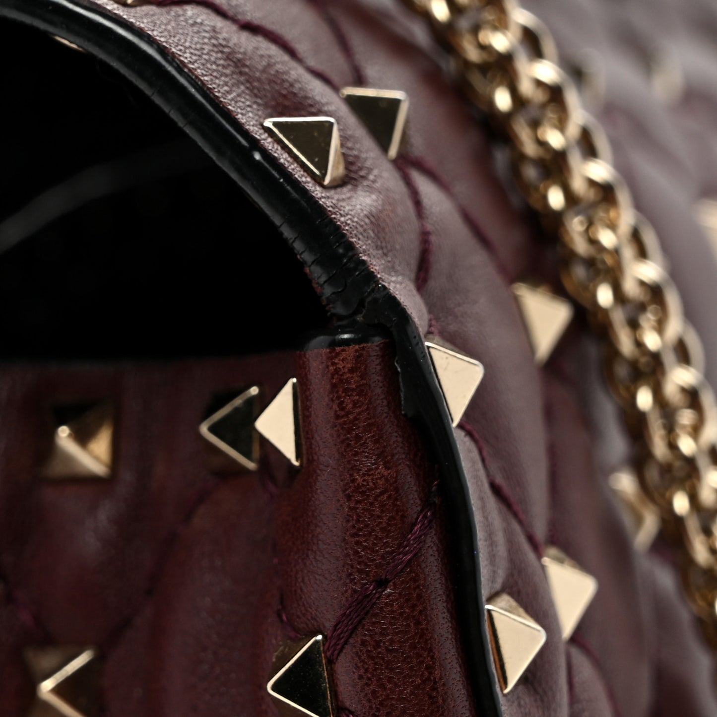 Nappa Large Rockstud Spike Shoulder Bag Rubin